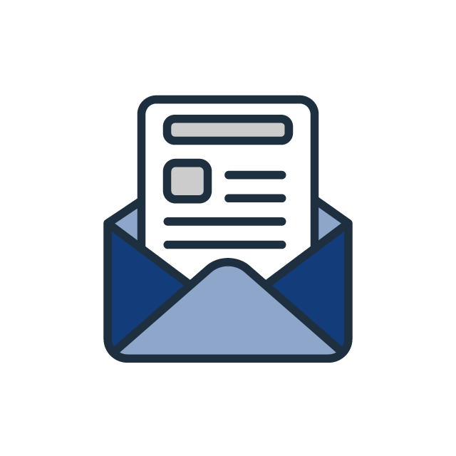 Newsletter Archive Red Button with "Newsletter" Text